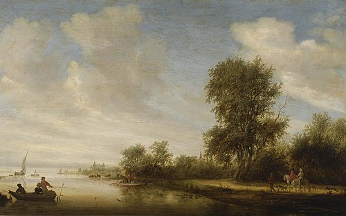 River Landscape, 1642, Salomon van Ruysdael