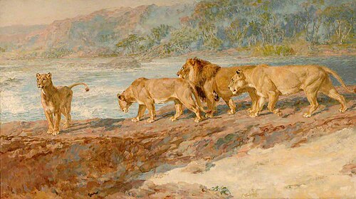 On the Bank of an African River, 1918, Briton Rivière