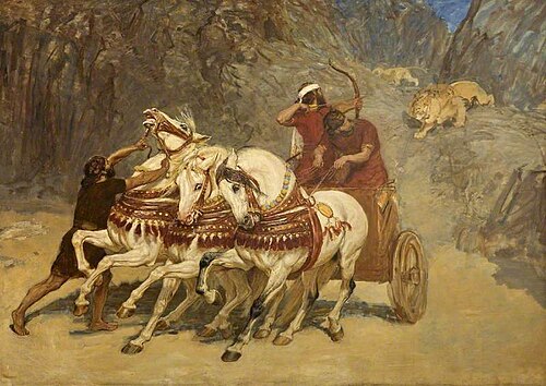 Assyrian Lion Hunt (unfinished), , Briton Rivière