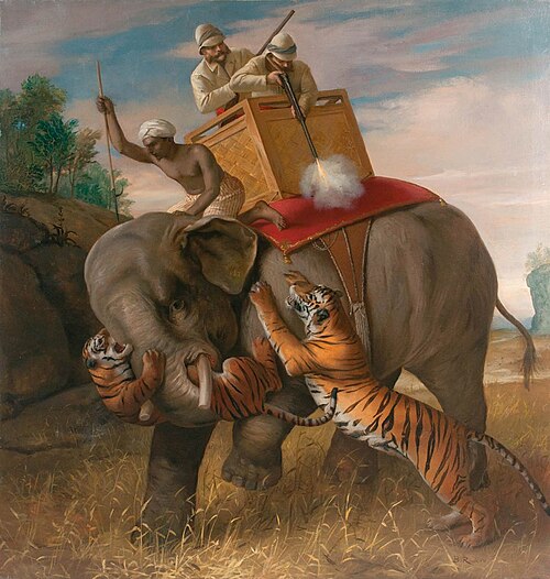 Tiger hunting, 1920, Briton Rivière