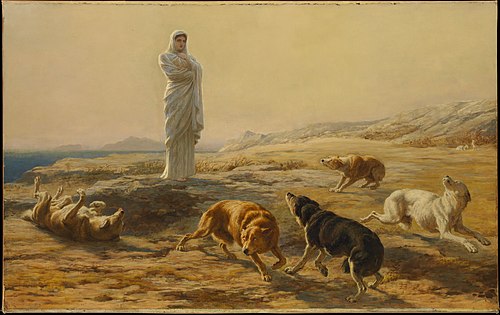 Pallas Athena and the Herdsman's Dogs, 1876, Briton Rivière