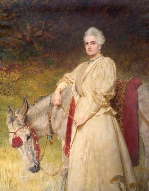 Lady Harriet Sarah Wantage (1837–1920) with her Egyptian Donkey, 1897, Briton Rivière