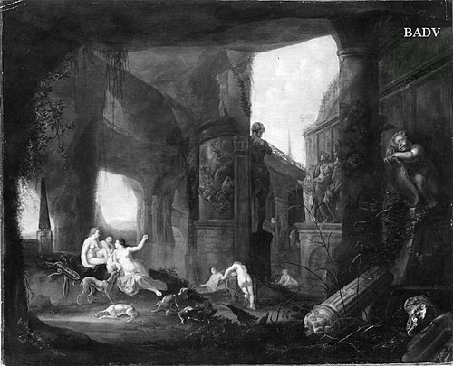 Badende Frauen in Ruinenlandschaft, 1651, Cornelis van Poelenburgh