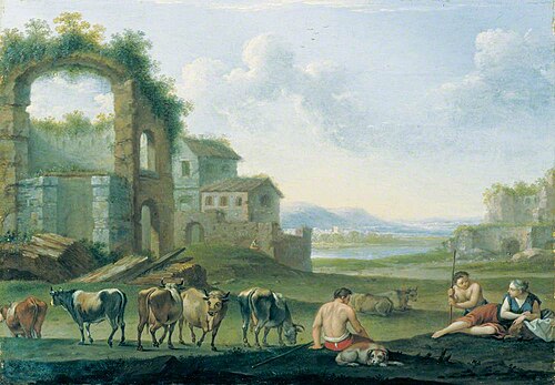Landscape with Cattle, , Cornelis van Poelenburgh
