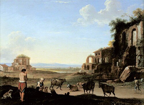 Landscape with Cattle, , Cornelis van Poelenburgh