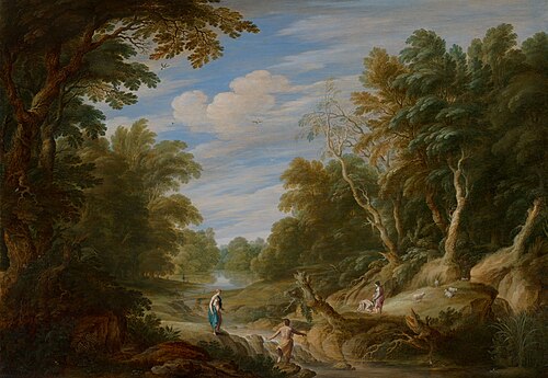 Paysage boisé avec figures, 1630, Cornelis van Poelenburgh