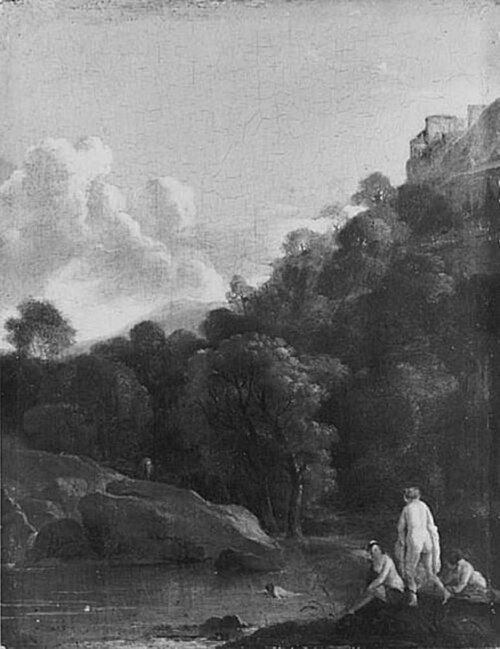 Landscape with Bathing Women, 1638, Cornelis van Poelenburgh