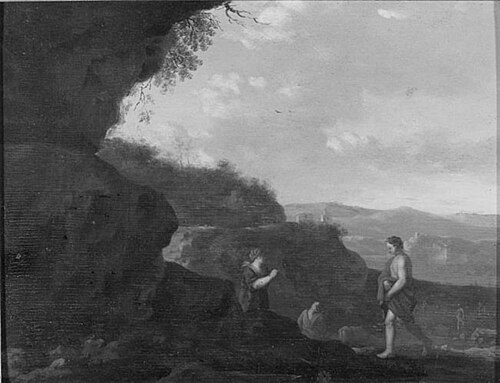 Rocky Landscape with Figures, 1638, Cornelis van Poelenburgh