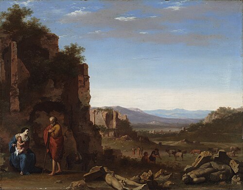Le Repos pendant la fuite en Égypte, 1630, Cornelis van Poelenburgh