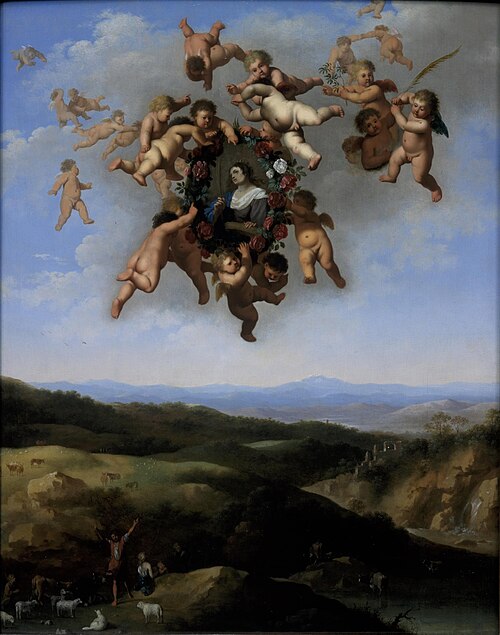 The glorification of St. Catherine of Alexandria, 1650, Cornelius van Poelenburgh