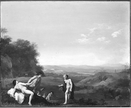 Diana entdeckt den Fehltritt der Callisto, 1700, Cornelius van Poelenburgh
