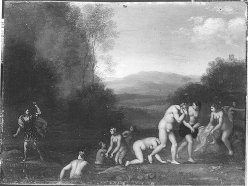 Diana im Bade und Aktäon (Schule), 1630, Cornelius van Poelenburgh