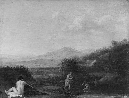 Naakten in landschap, 1649, Cornelius van Poelenburgh