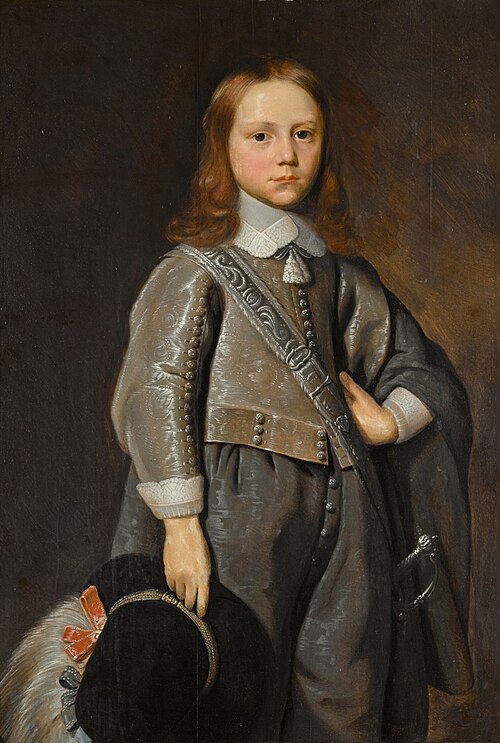 Portrait Of A Boy, wearing a Grey Embroidered Suit and Holding a Feathered Hat, , Jan Jansz. de Stomme