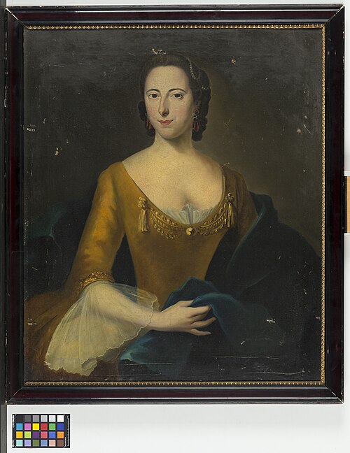 Portrait of een vrouw, mogelijk Maria Margaretha de Witte (1714-1748), echtgenote van Johan Gerard O, 1741, Pieter Frederik de La Croix