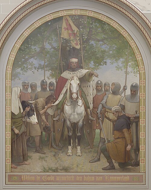 William the Good sentencing the bailiff of Kennemerland, 1880, George Sturm