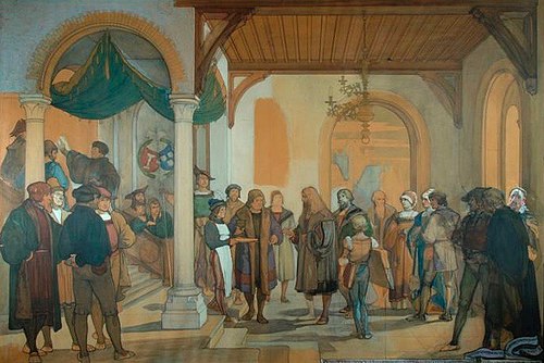 Albrecht Dürer in the year 1520 greeted by the 's-Hertogenbosch Guild of Goldsmiths, 1924, George Sturm