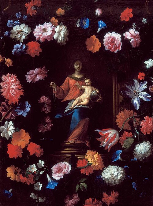 Rosary Madonna in a Garland, 1671, Jan van den Hecke