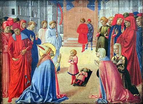 The hl. Zenobius raises a dead boy, 1461, Benozzo Gozzoli