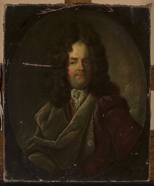 Portrait of a man in a wig, , David van der Plas