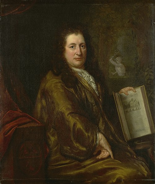 Portrait of Caspar Commelin, bookseller, newspaper publisher and author of the official history of A, 1698, David van der Plas