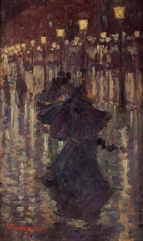 Evening Shower, Paris, 1892, Maurice Prendergast