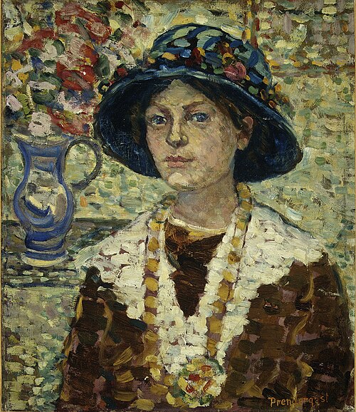 Portrait of a Girl with Flowers, 1910, Maurice Prendergast