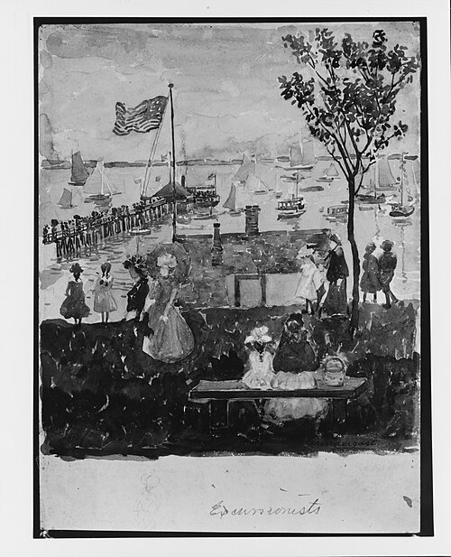 Excursionists, Nahant, 1896, Maurice Prendergast