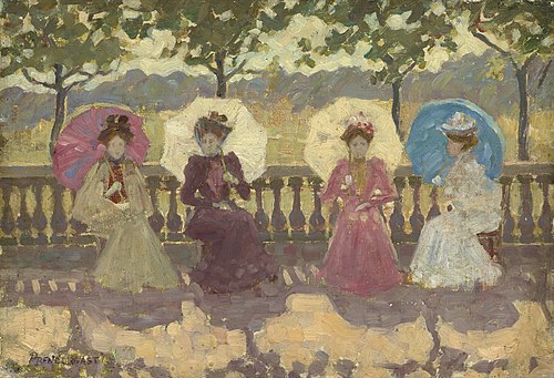 In the Park, Paris, 1891, Maurice Prendergast