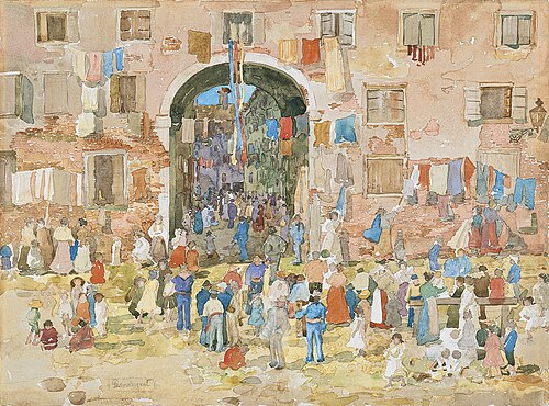 Riva degli Schiavoni, Castello (Venice), 1898, Maurice Prendergast