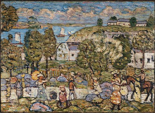 Landscape Near Nahant, 1908, Maurice Prendergast