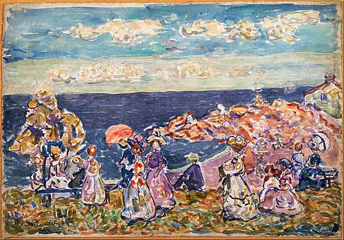 On the Beach, 1907, Maurice Prendergast