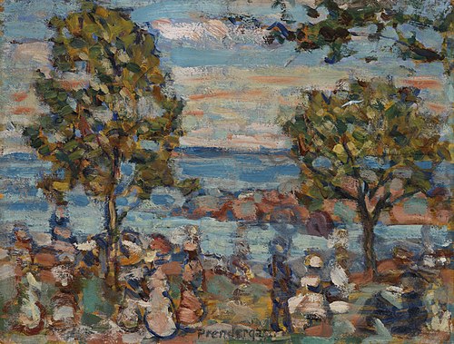 Beach Scene with Two Trees, , Maurice Prendergast