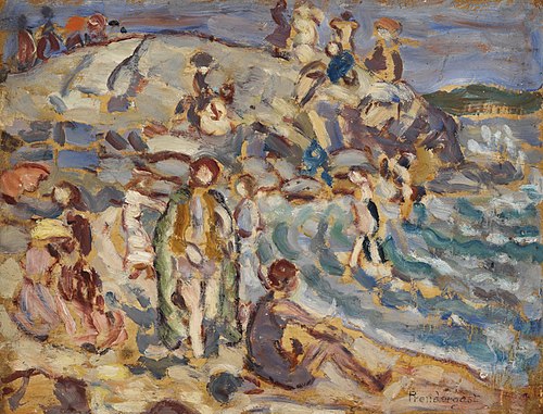 Beach Scene and Hill, , Maurice Prendergast