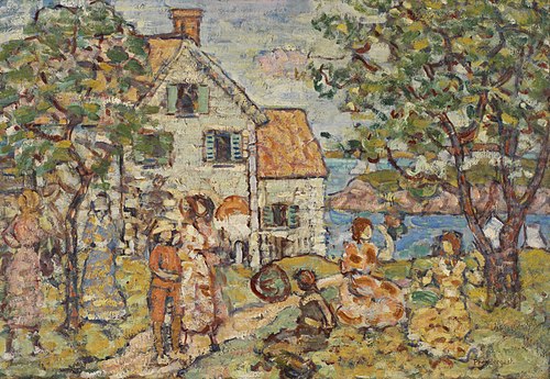 Beach and Two Houses, , Maurice Prendergast