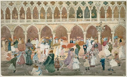 Sunlight on the Piazzetta, 1898, Maurice Prendergast