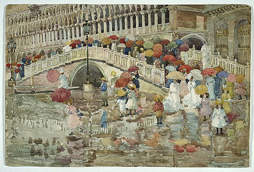 Umbrellas in the Rain, 1899, Maurice Prendergast