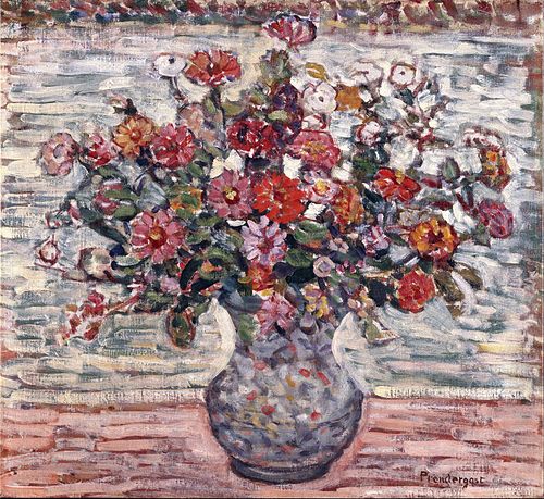 Flowers in a Vase (Zinnias), 1911, Maurice Prendergast