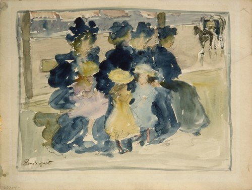 Along the Boulevard, 1894, Maurice Prendergast