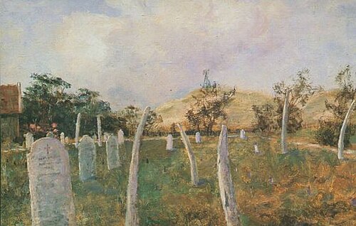 Cemetery with Whalebone Grave Markers, 1919, Betzy Akersloot-Berg