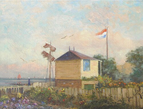 Atelier en tuin van Betzy Rezora Berg (1850-1922) op Vlieland, 1914, Betzy Akersloot-Berg