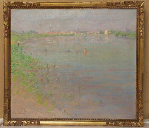 IJssel met gezicht op Deventer, 1922, Co Breman
