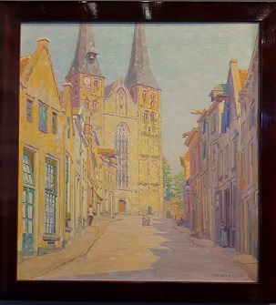Bergstraat met op de achtergrond de Bergkerk, 1923, Co Breman