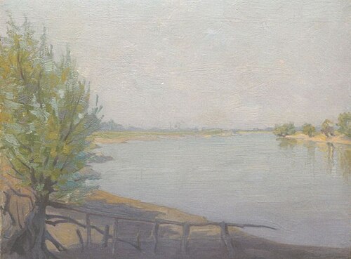 De IJssel bij Deventer gezien vanaf de Worp, 1910, Co Breman