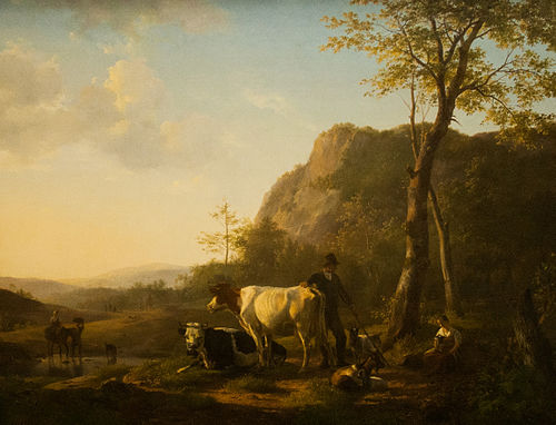 Paysage avec berger, bergère et bétail, 1826, Hendrikus Sande Bakhuyzen