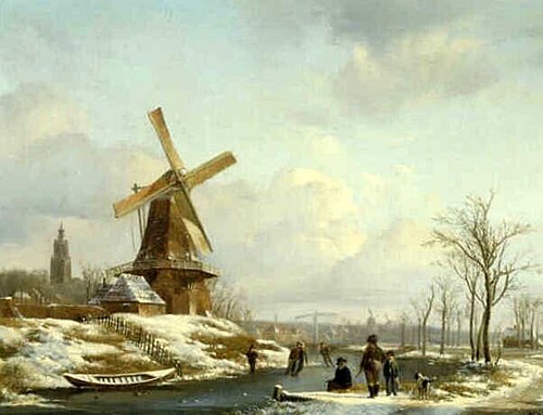 Winter Landscape with a Mill, 1835, Hendrik van de Sande Bakhuyzen
