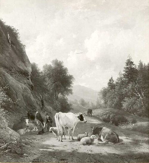 Mountain landscape with cattle, 1825, Hendrik van de Sande Bakhuyzen
