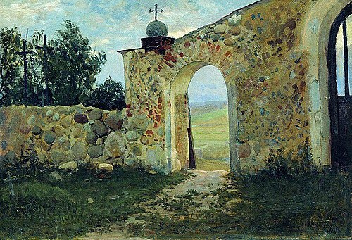 Entrance to the cemetery, 1896, Stanislas Joukovski