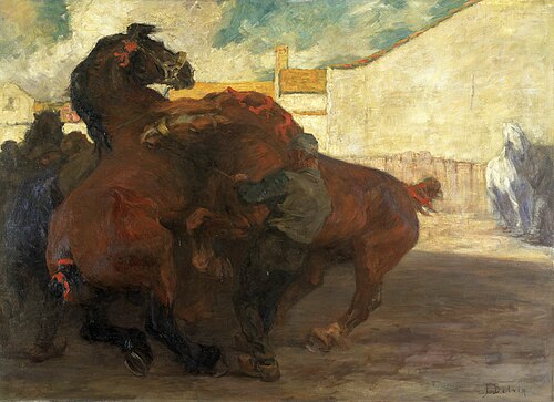 Combat de chevaux, , Jean Delvin