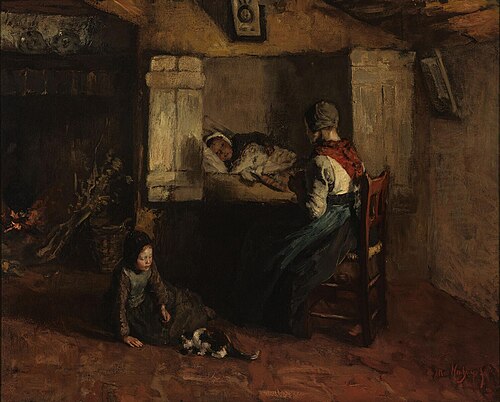 Het zieke kind, 1900, Albert Neuhuys